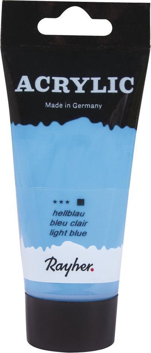 Lichtblauwe acrylverf/hobbyverf op waterbasis 75 ml - Schilderen/knutselen - Voor kinderen en volwassenen