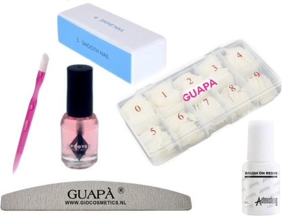 GUAPÀ - Kunstnagels Naturel voor Acryl, Gel & Poly Gel nagels - Complete Mini Nagelstudio Set