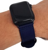 Fungus - Smartwatch bandje - Geschikt voor Apple Watch 38 / 40 / 41 mm - Series 1 2 3 4 5 6 7 8 9 SE iWatch - Stof - Nato - Blauw