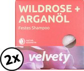 Velvety shampoo bar wildrose & argan oil - 2 stuks x 60 gr