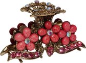 Jessidress® Luxe Haarclips Metaal Haarklem Zeer Sterke Haarklem met strass 7 cm - Roze