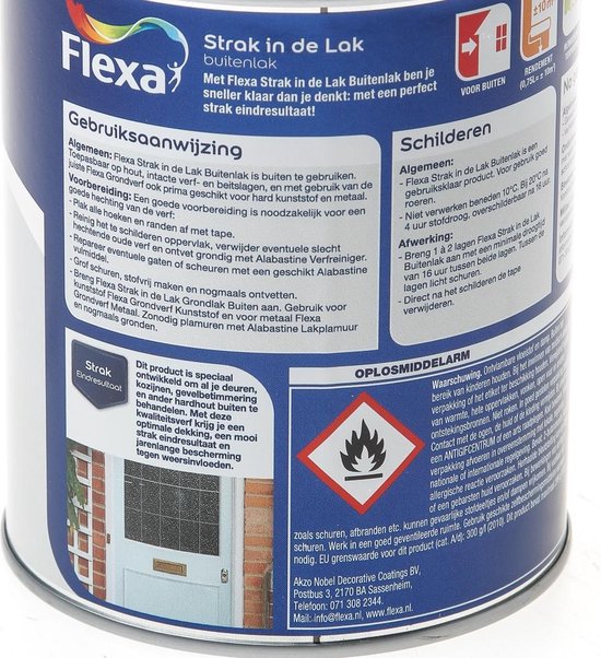 Flexa Strak in de Lak Zijdeglans - Buitenverf - Zwart - 750 ml | bol.com