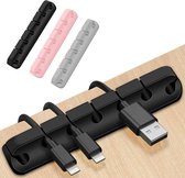 2 Kabelhouders - Cable Management - Kabel clips - Kabelgoot bureau - Kabel Houder - Zelfklevende kabelhouder - Kabelbinder - Cable Organizer - Zwarte Kabelhouder - Voor 7 kabels
