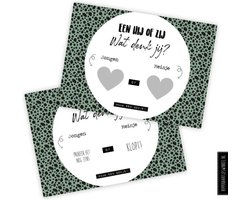 Kraskaart MEISJE - Een hij of een zij Wat denk jij? Waag een gokje! - Gender reveal party - Boy or girl kraskaarten - Kleur - Inclusief kraft envelop
