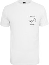 Mister Tee - Make Love Heren T-shirt - M - Wit