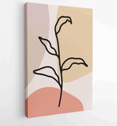 Botanical wall art vector set. Foliage line art drawing with abstract shape. 2 - Moderne schilderijen – Vertical – 1861710922 - 50*40 Vertical