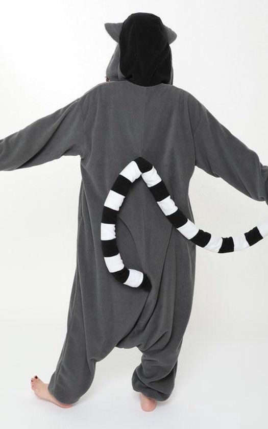 Lemur Ringstaartmaki Onesie Premium Verkleedkleding - Volwassenen & Kinderen - Onesize (155-177 cm)
