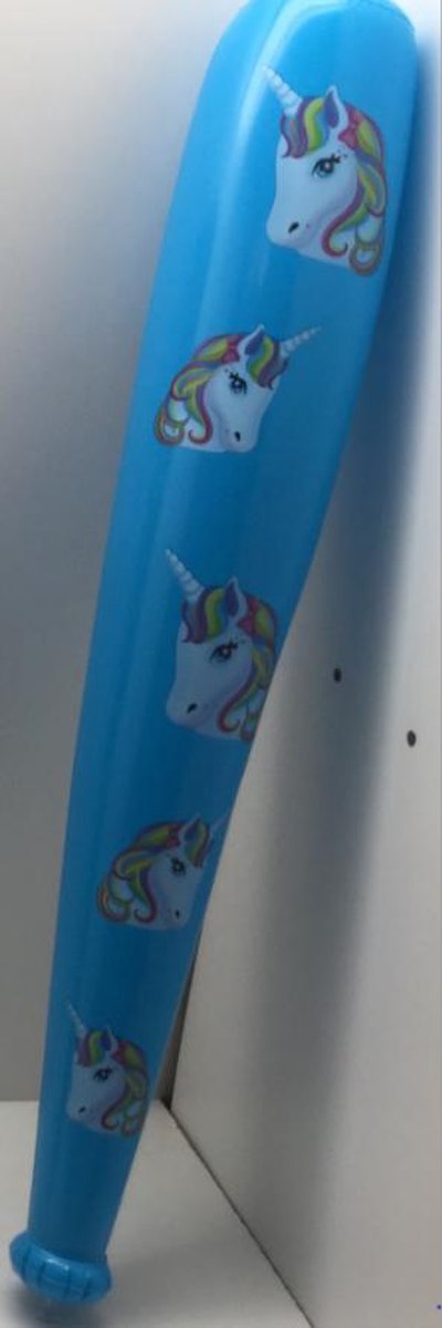 Afbeelding van product stemen  Opblaas Knuppel met afbeelding unicorn blauw 86 cm