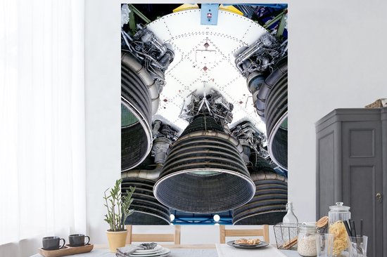 Sticker Muursticker Navette spatiale - fond de navette spatiale - 120x160 cm - film autocollant - sticker mural repositionnable XXL /