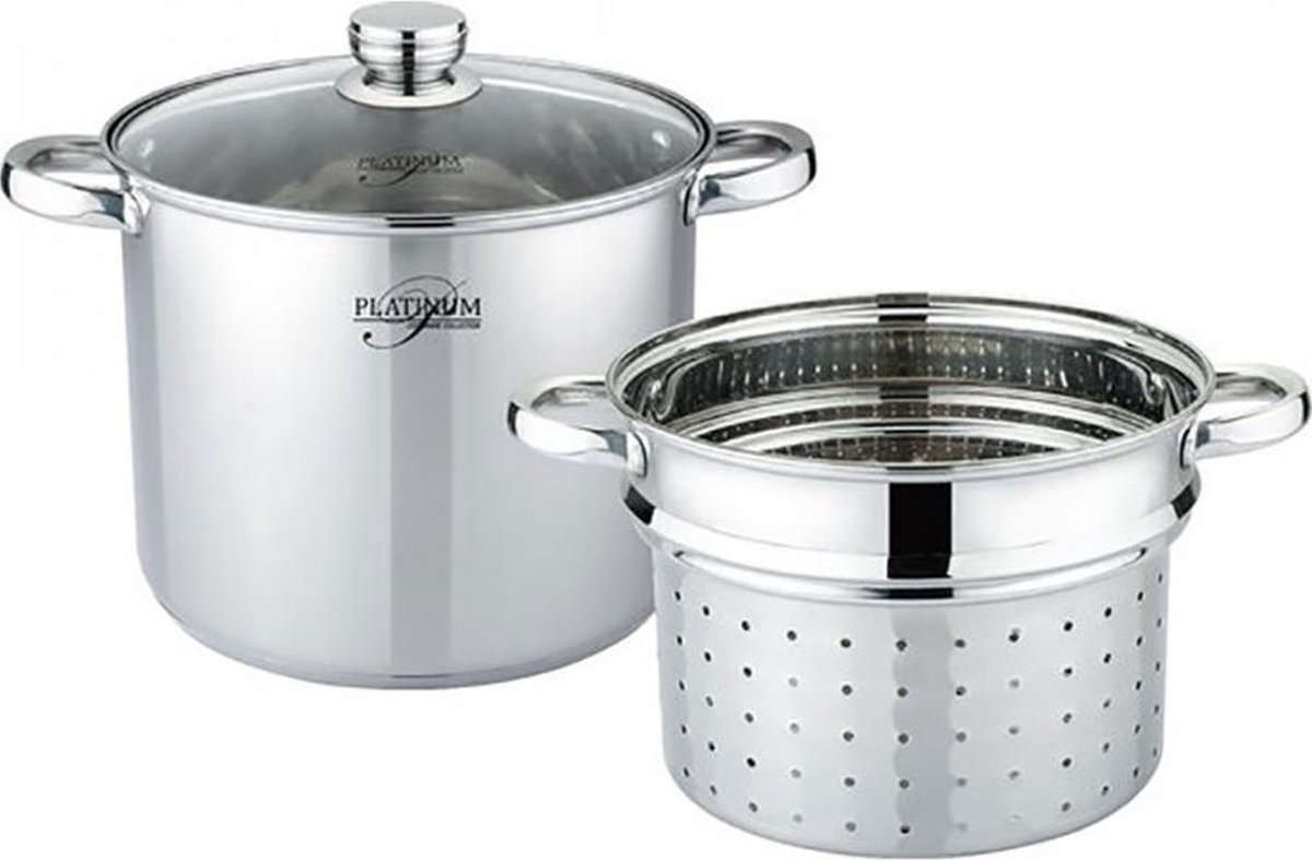 Stoomkoker met 5 etages, roestvrij staal, 26/28/30 cm, stoompan met glazen deksel, stoompan, inductie, stoompan, set voor groenten, vis, soep, knoedels (diameter 28 cm