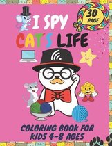 I spy cat`s life coloring book for kids 4-8 ages