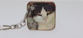 Sleutelhanger 3x3 cm Hollandse dieren kat