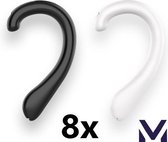 2 sets van 4 oorbeschermers voor mondkapjes (8 stuks) | mondmaskerhouder | earsavers voor mondkapjes | earbuddies | earsaver | neusbeugel - 1 paar witte oorbeschermers en 1 paar zw