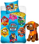 Paw Patrol Baby dekbedovertrek-100 X 135 cm- 100% katoen- incl. pluche pop Zuma 27 cm