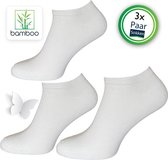 Bamboe enkelsokken Wit (3 Paar) | Sokken heren | Sneakersokken Maat 43-36 - Gratis verzending