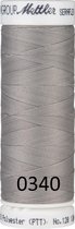 Mettler SERAFLEX elastisch machinegaren, 130m, 0340 donker zilver, Silver Coin