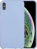 Four Corners Full Coverage Siliconen beschermhoes achterkant voor iPhone XS Max 6.5 inch (babyblauw)