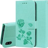 Rose reliëf horizontale flip PU lederen tas met houder & kaartsleuven & portemonnee voor Geschikt voor Xiaomi Redmi 7A (groen)