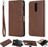 Voor Huawei Mate 10 Lite Effen kleur Horizontaal Flip beschermhoes met houder & kaartsleuven & portemonnee & fotolijst & lanyard (bruin)