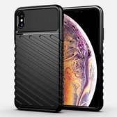 Voor iPhone XS Max Thunderbolt Shockproof TPU Soft Case (zwart)