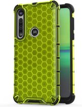 Voor Motorola Moto G8 Plus schokbestendige honingraat pc + TPU-hoes (groen)