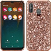 Glittery Powder Shockproof TPU Case voor Galaxy A40 (Rose Gold)