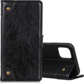Voor Galaxy S10 Lite / A91 koperen gesp nappa textuur horizontale flip lederen tas met houder & kaartsleuven & portemonnee (zwart)
