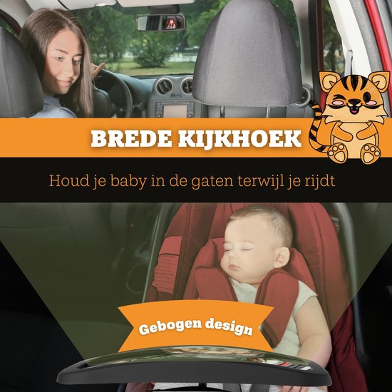 Tiny Tiger Baby Autospiegel - Onbreekbaar Glas & 360 Graden Draaibaar -  Verstelbaar... | bol.com