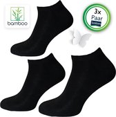Bamboe enkelsokken Zwart (3 Paar) | Sokken heren | Sneakersokken Maat 43-46 - Gratis verzending