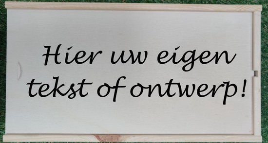 Foto: 2 vaks wijnkist gepersonaliseerd me uw eigen tekst of ontwerp ideaal cadeau voor bijvoorbeeld moederdag wijnhouder wijndoos drankdoos houten kist