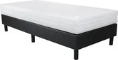Bedworld Boxspring 90x220 cm met Matras - Luxe Pu-leder - Antiallergeen - Comfort Foam - Zwart