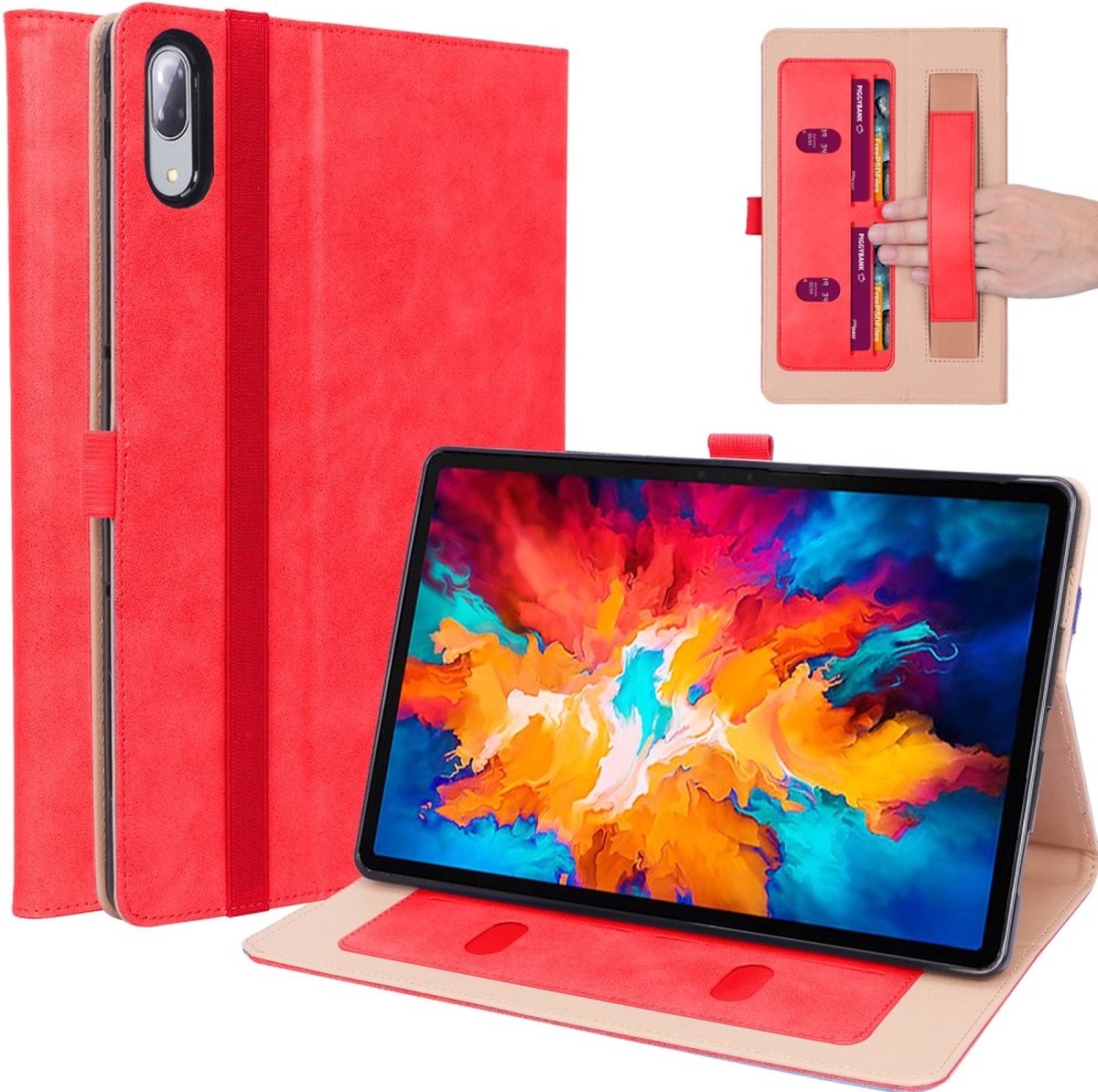 Luxe stand flip sleepcover hoes - Geschikt voor Lenovo Tab P11 Pro - Rood