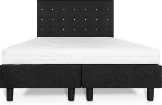 Bed4less Boxspring 180 x 200 cm - Met Matras - Tweepersoons - Zwart