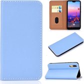 Voor Huawei P20 Pro effen kleur mat magnetische horizontale flip lederen tas met kaartsleuven en houder (blauw)