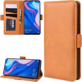Wallet Stand lederen mobiele telefoonhoes voor Y9 PRIME 2019, met portemonnee en houder en kaartsleuven (geel)