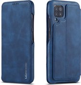 Voor Huwei P40 Lite / nova 6 SE LC.IMEEKE Hon Ancient Series horizontale flip lederen tas met houder en kaartsleuf (blauw)