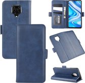 Voor Xiaomi Redmi Note 9 Pro Dual-side magnetische gesp horizontale flip lederen tas met houder & kaartsleuven & portemonnee (donkerblauw)