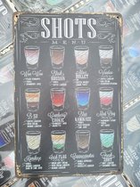 Shots menu | 20 x 30cm | metaal