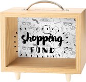Spesely® Spaarpot in de vorm van een koffer voor volwassenen en kinderen - gepersonaliseerd cadeau - thema shopping