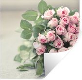 Muurstickers - Sticker Folie - Een grote boek van roze rozen ligt op een tafel. - 80x80 cm - Plakfolie - Muurstickers Kinderkamer - Zelfklevend Behang - Zelfklevend behangpapier - Stickerfolie