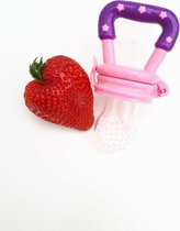 Baby fruitspeen Bijtring Speen Sabbelzakje Voeding Roze Kraamcadeau Babyshower Cadeau