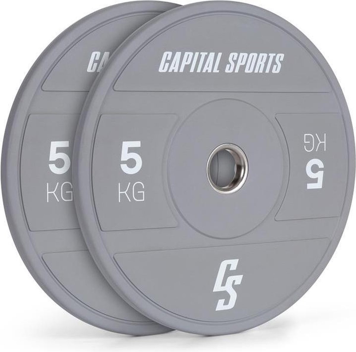 CAPITAL SPORTS Nipton 2021 halterschijf Bumper Plate - 2 x 5 kg - Ø 54 mm - hard rubber