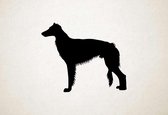Silhouette hond - Silken Windhound - Silken Windhond - M - 60x73cm - Zwart - wanddecoratie