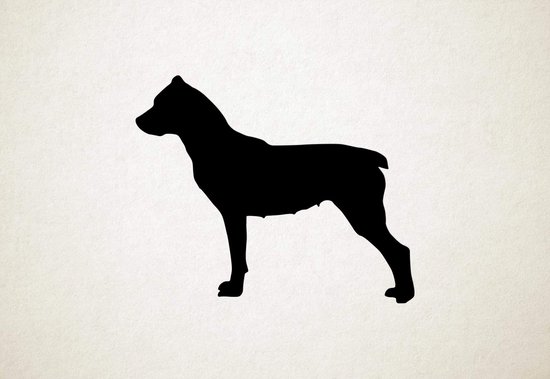 Silhouette hond - Cao Fila De Sao Miguel - L - 75x92cm - Zwart - wanddecoratie