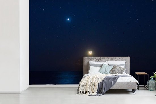 Papier peint Papier peint photo en vinyle - Vénus et la lune dans le ciel largeur 390 cm x hauteur 260 cm - Tirage photo sur papier peint (disponible en 7 tailles)