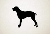 Silhouette hond - Braque Francais - S - 45x54cm - Zwart - wanddecoratie