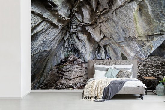 Vulkaan wonder Bermad Behang - Fotobehang - Close up van de marmeren wanden van de Marble Caves -  Breedte... | bol.com