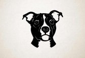 Wanddecoratie - Hond - Engelse Stafford 4 - M - 60x64cm - Zwart - muurdecoratie - Line Art