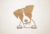 Wanddecoratie - Hond - Jack Russel 5 - XS - 26x25cm - Eiken - muurdecoratie - Line Art