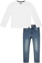 Koko Noko BIO Basics Set(2delig) Jeans NOX en Shirt LS Wit - Maat 110/116